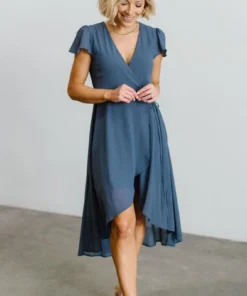 Soi Dresses Bristol Midi Wrap Dress | Blue