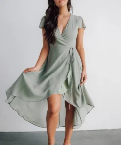 Soi Dresses Bristol Midi Wrap Dress | Sage