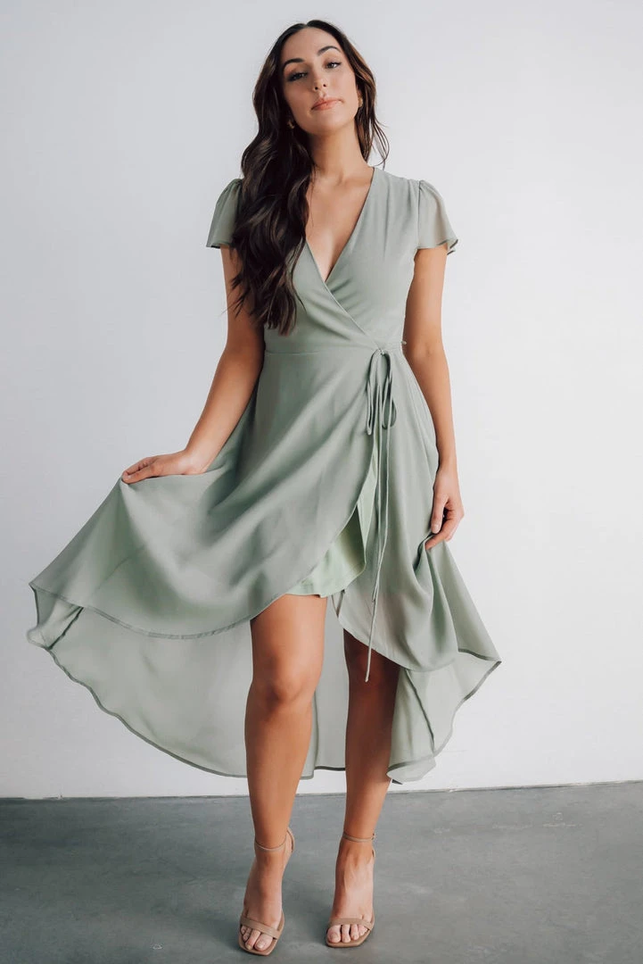 Soi Dresses Bristol Midi Wrap Dress | Sage 2 Soi Dresses Bristol Midi Wrap Dress | Sage