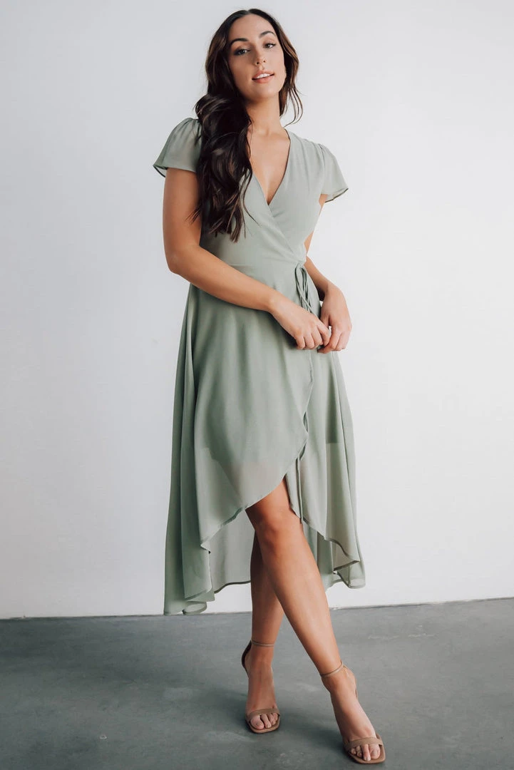 Soi Dresses Bristol Midi Wrap Dress | Sage 5 Soi Dresses Bristol Midi Wrap Dress | Sage