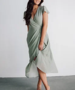 Soi Dresses Bristol Midi Wrap Dress | Sage 15 Soi Dresses Bristol Midi Wrap Dress | Sage