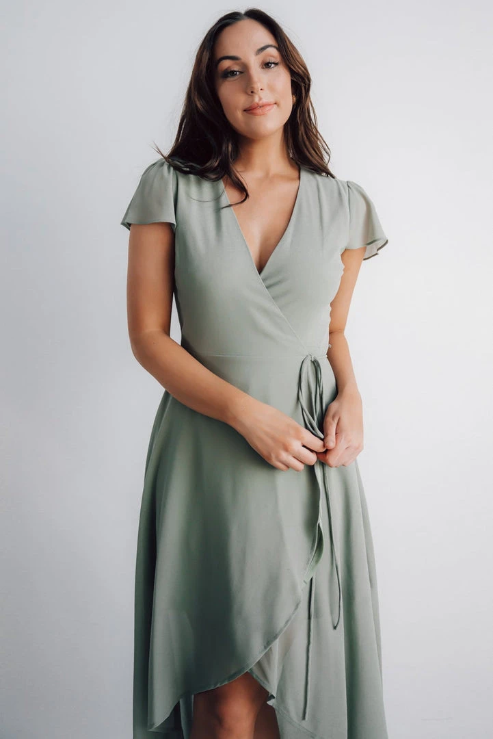 Soi Dresses Bristol Midi Wrap Dress | Sage 7 Soi Dresses Bristol Midi Wrap Dress | Sage