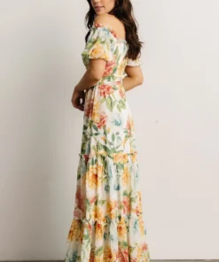 FT Britney Tiered Maxi Dress | Ivory Multi Floral 11 FT Britney Tiered Maxi Dress | Ivory Multi Floral