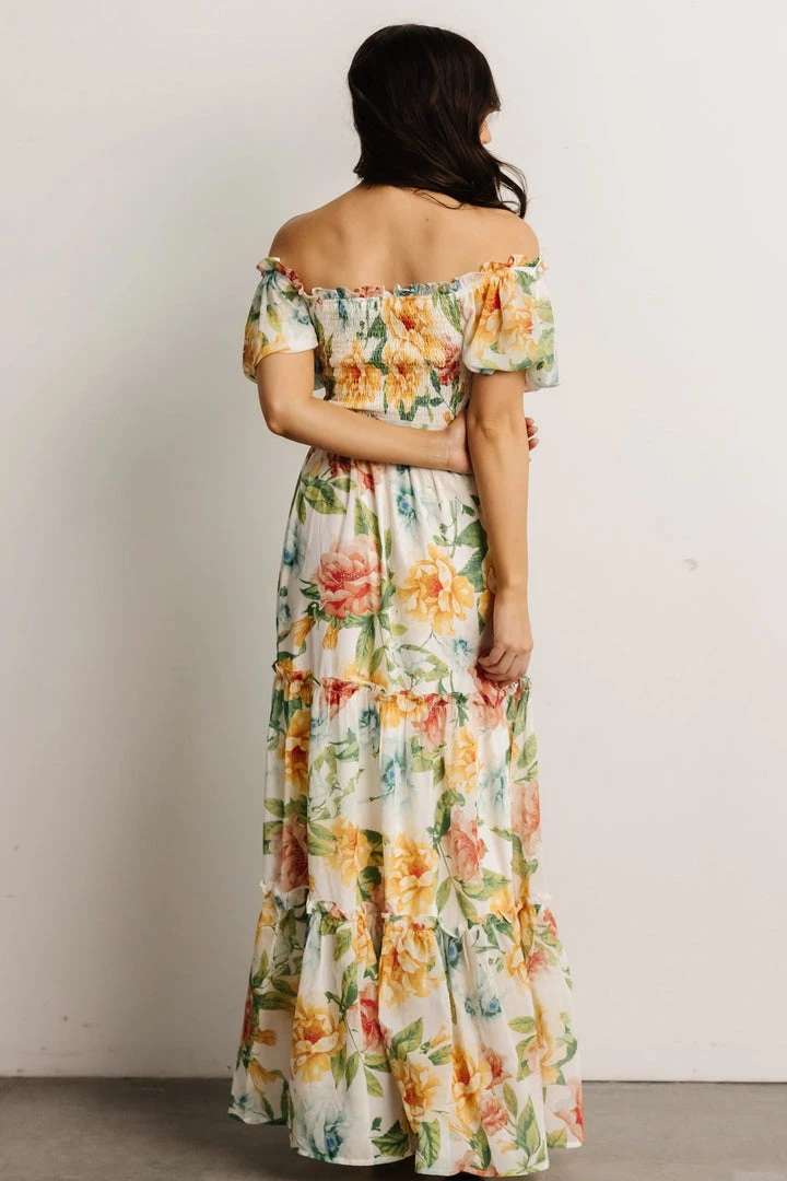 FT Britney Tiered Maxi Dress | Ivory Multi Floral 6 FT Britney Tiered Maxi Dress | Ivory Multi Floral