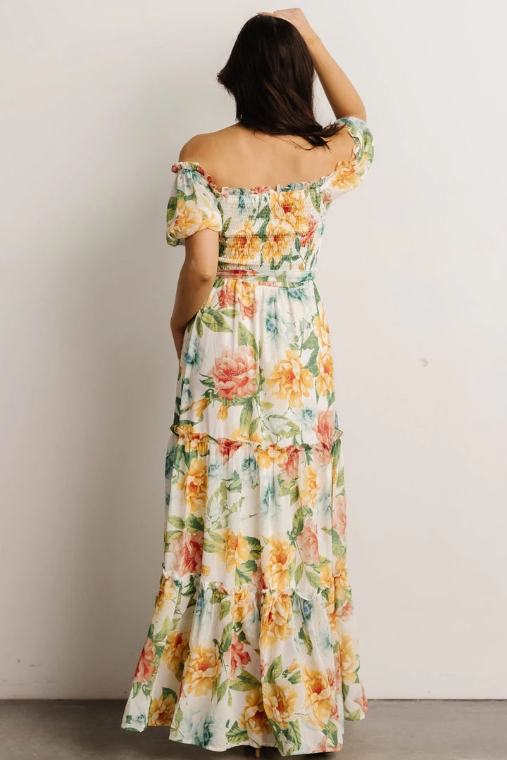 FT Britney Tiered Maxi Dress | Ivory Multi Floral 7 FT Britney Tiered Maxi Dress | Ivory Multi Floral