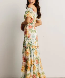 FT Britney Tiered Maxi Dress | Ivory Multi Floral 12 FT Britney Tiered Maxi Dress | Ivory Multi Floral