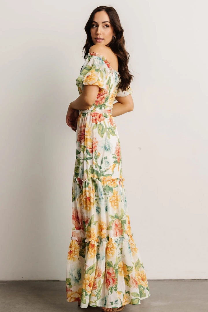 FT Britney Tiered Maxi Dress | Ivory Multi Floral 5 FT Britney Tiered Maxi Dress | Ivory Multi Floral
