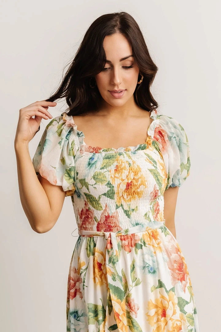 FT Britney Tiered Maxi Dress | Ivory Multi Floral 8 FT Britney Tiered Maxi Dress | Ivory Multi Floral