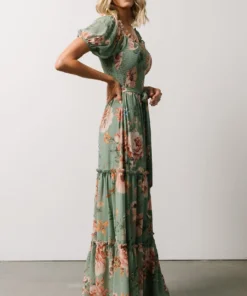 FT Britney Tiered Maxi Dress | Sage Multi Floral Dresses