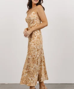 DF Dresses Brix Open Back Maxi Dress | Cream Print