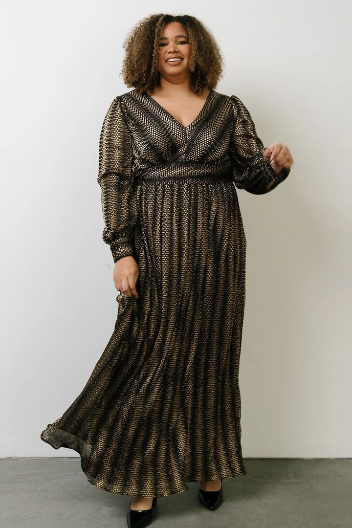 Soi Dresses Bronson Shimmer Gown | Black + Gold 6 Soi Dresses Bronson Shimmer Gown | Black + Gold