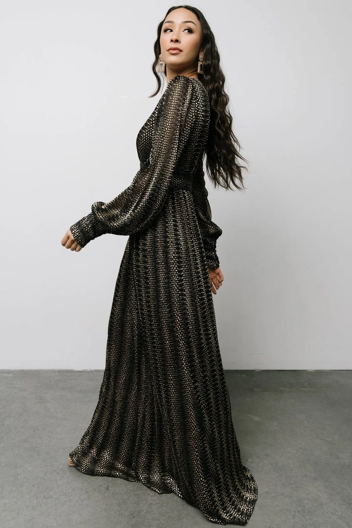 Soi Dresses Bronson Shimmer Gown | Black + Gold 10 Soi Dresses Bronson Shimmer Gown | Black + Gold