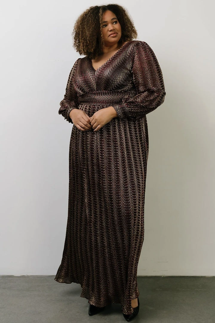 Soi Dresses Bronson Shimmer Gown | Mulberry + Gold 13 Soi Dresses Bronson Shimmer Gown | Mulberry + Gold