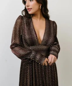 Soi Dresses Bronson Shimmer Gown | Mulberry + Gold 33 Soi Dresses Bronson Shimmer Gown | Mulberry + Gold