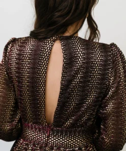 Soi Dresses Bronson Shimmer Gown | Mulberry + Gold 26 Soi Dresses Bronson Shimmer Gown | Mulberry + Gold