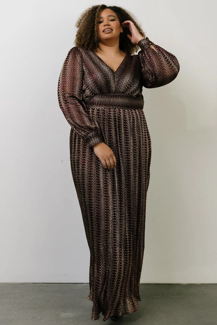 Soi Dresses Bronson Shimmer Gown | Mulberry + Gold 15 Soi Dresses Bronson Shimmer Gown | Mulberry + Gold