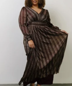 Soi Dresses Bronson Shimmer Gown | Mulberry + Gold 34 Soi Dresses Bronson Shimmer Gown | Mulberry + Gold