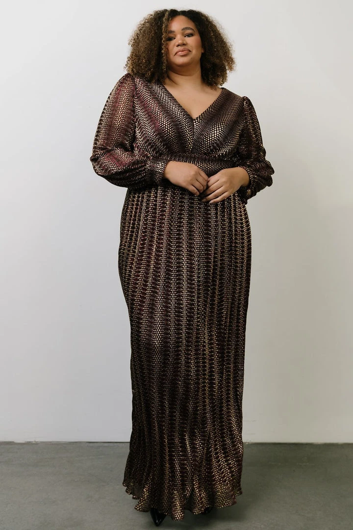 Soi Dresses Bronson Shimmer Gown | Mulberry + Gold 12 Soi Dresses Bronson Shimmer Gown | Mulberry + Gold