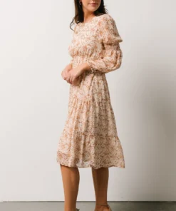 HAY Brooklyn Tiered Midi Dress | Taupe Floral