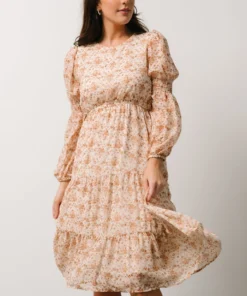 HAY Brooklyn Tiered Midi Dress | Taupe Floral