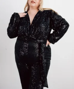 RR Brussels Sequin Jumpsuit | Black