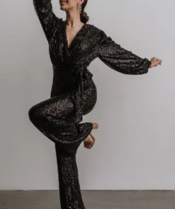 RR Brussels Sequin Jumpsuit | Black