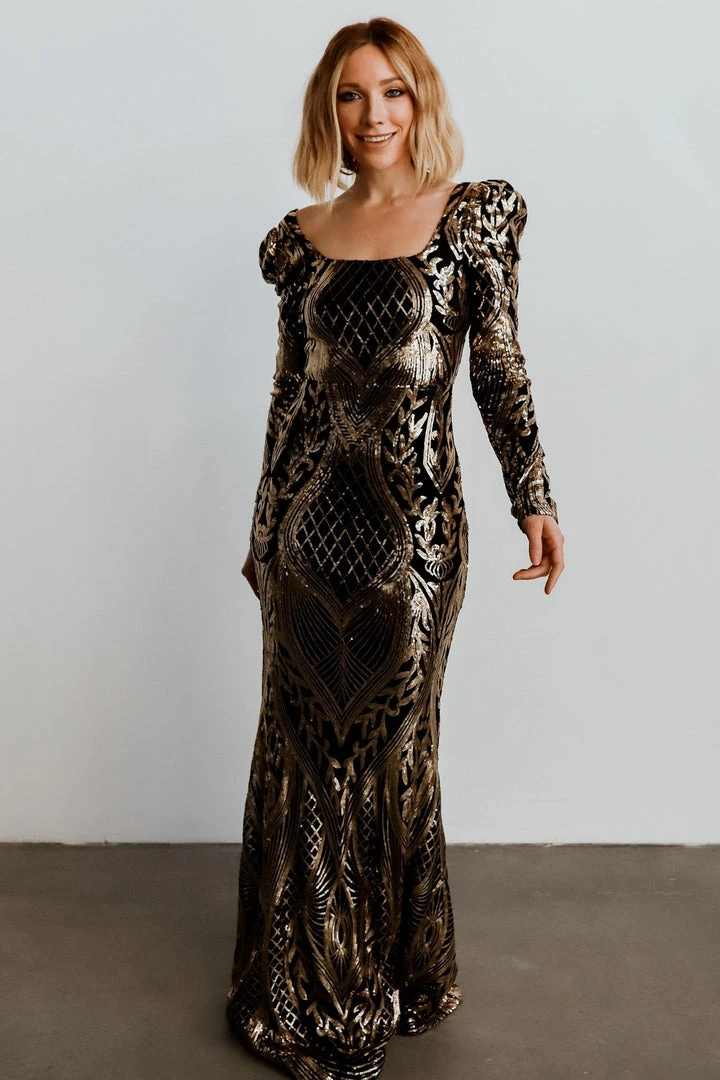 RR Budapest Sequin Gown | Black + Gold 8 RR Budapest Sequin Gown | Black + Gold