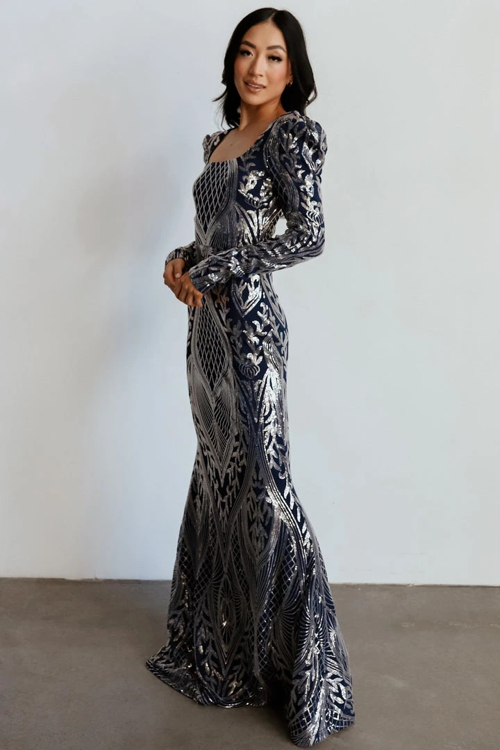 RR Budapest Sequin Gown | Navy + Silver Dresses 14 RR Budapest Sequin Gown | Navy + Silver Dresses