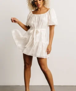 FT Calista Short Dress | Cream Print Dresses