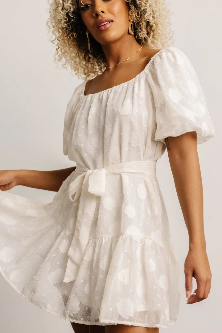 FT Calista Short Dress | Cream Print Dresses 9 FT Calista Short Dress | Cream Print Dresses