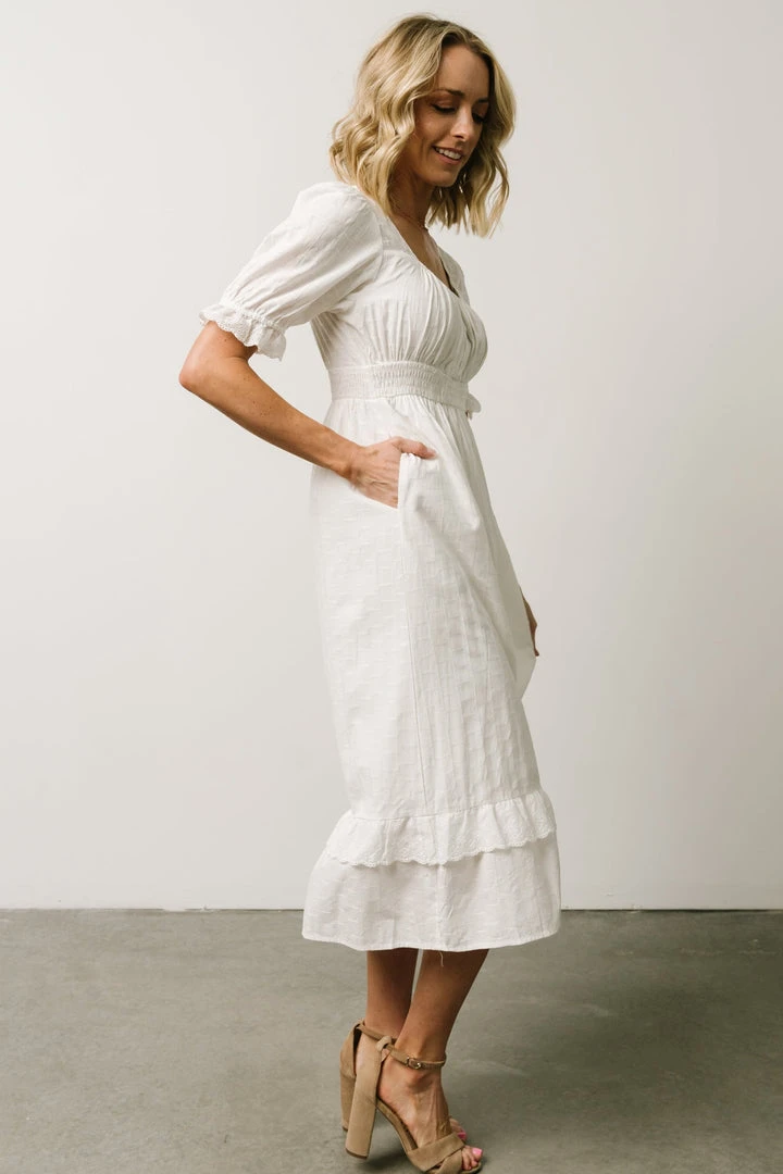 POL Calliope Square Neckline Midi Dress | White 6 POL Calliope Square Neckline Midi Dress | White