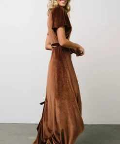 BB Custom Dresses Calvin Sparkle Velvet Wrap Dress | Bronze