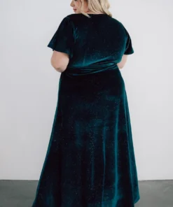 BB Custom Dresses Calvin Sparkle Velvet Wrap Dress | Jade