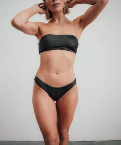 EN Cancun Bandeau Top | Black Shimmer