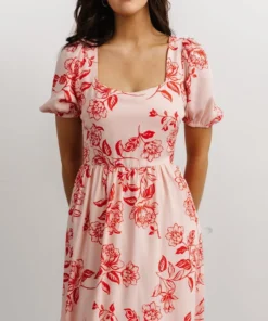 SL Candice Sweetheart Dress | Pink + Red Floral Dresses