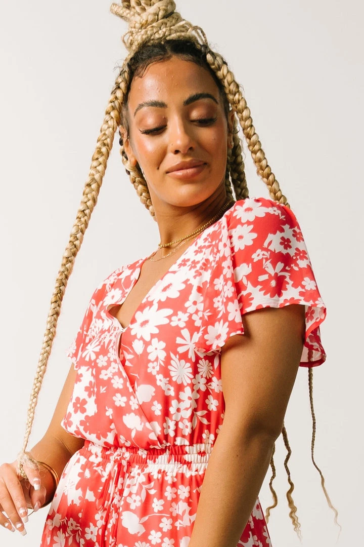 SL Vacation Candy Romper | Coral + White Floral 9 SL Vacation Candy Romper | Coral + White Floral