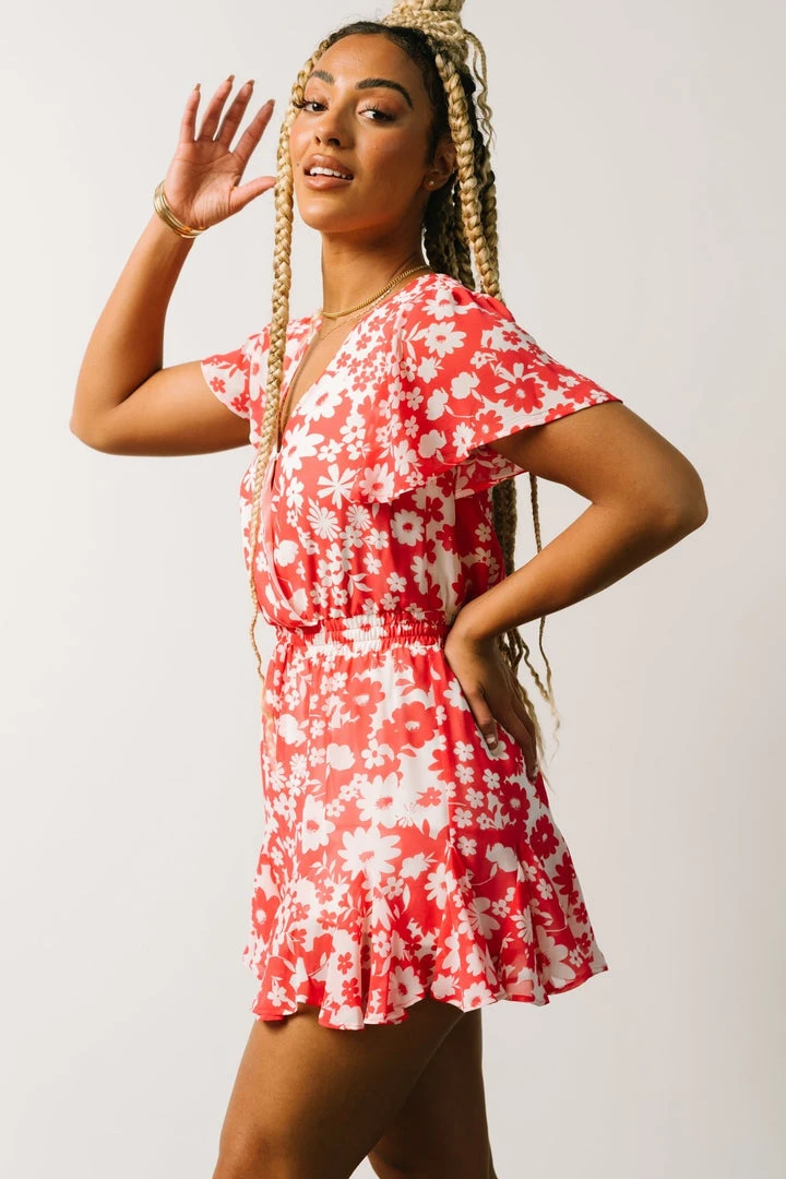 SL Vacation Candy Romper | Coral + White Floral 8 SL Vacation Candy Romper | Coral + White Floral