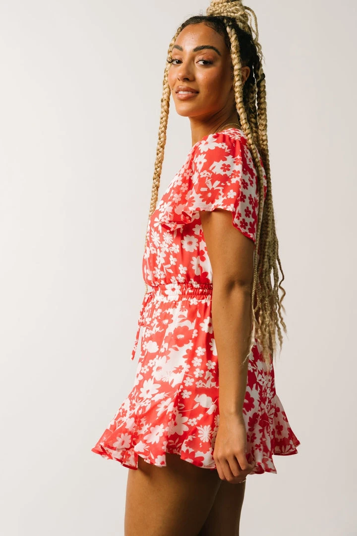 SL Vacation Candy Romper | Coral + White Floral 4 SL Vacation Candy Romper | Coral + White Floral