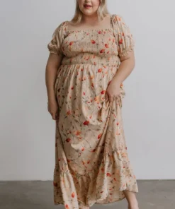 BB Custom Dresses Capri Smocked Maxi Dress | Golden Print