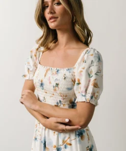 BB Custom Capri Smocked Maxi Dress | White Multi Print 17 BB Custom Capri Smocked Maxi Dress | White Multi Print