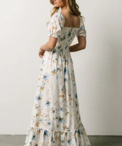 BB Custom Capri Smocked Maxi Dress | White Multi Print