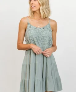 HAY Carly Lace Floral Mini Dress | Sage Dresses