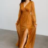 BB Custom Carmen Shimmer Maxi Dress | Copper Dresses