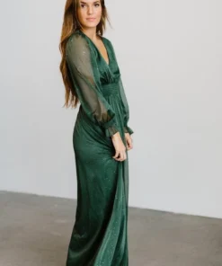BB Custom Dresses Carmen Shimmer Maxi Dress | Green 10 BB Custom Dresses Carmen Shimmer Maxi Dress | Green