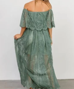 BB Custom Caroline Lace Maxi Dress | Dusty Green 6 BB Custom Caroline Lace Maxi Dress | Dusty Green
