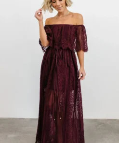 BB Custom Dresses Caroline Lace Maxi Dress | Mulberry 15 BB Custom Dresses Caroline Lace Maxi Dress | Mulberry
