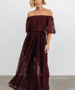 BB Custom Dresses Caroline Lace Maxi Dress | Mulberry 14 BB Custom Dresses Caroline Lace Maxi Dress | Mulberry