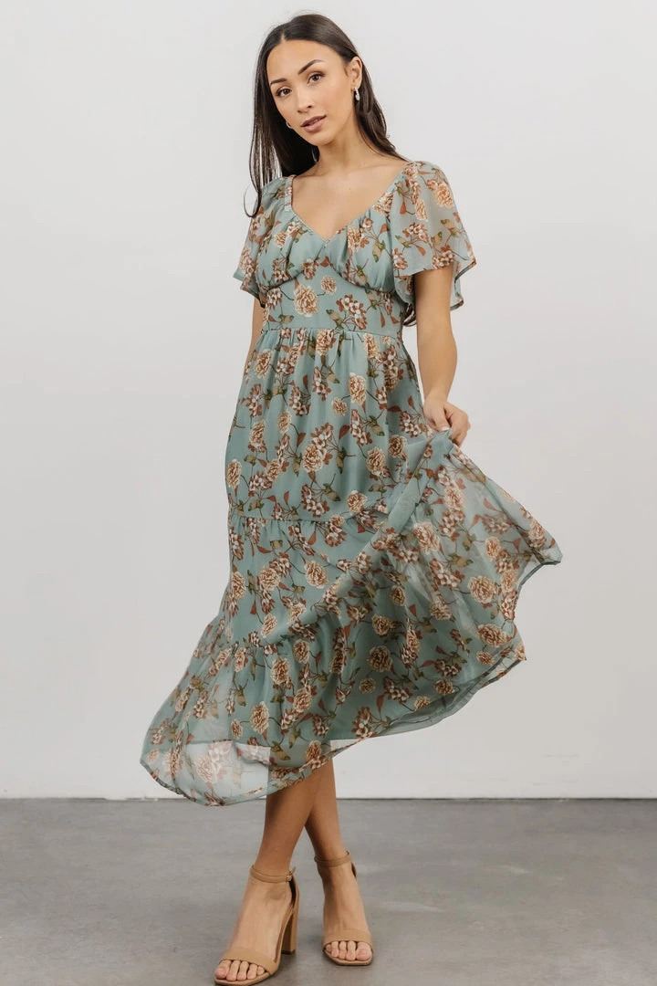 IL Cassidy Maxi Dress | Light Jade Floral Dresses 2 IL Cassidy Maxi Dress | Light Jade Floral Dresses