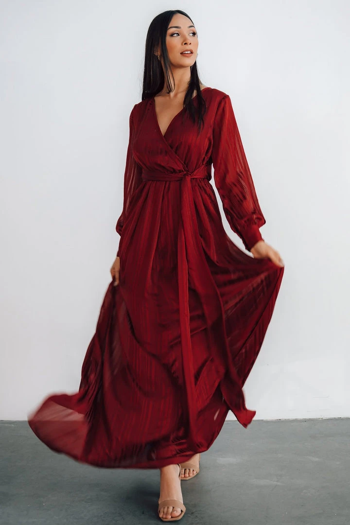 RR Dresses Celeste Shimmer Maxi Dress | Burgundy 1 RR Dresses Celeste Shimmer Maxi Dress | Burgundy