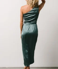 BB Custom Celia One Shoulder Midi Dress | Blue Sage Dresses